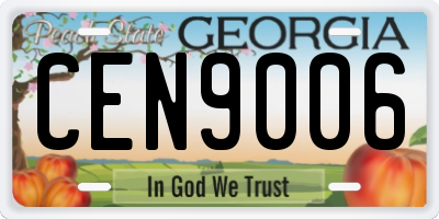 GA license plate CEN9006