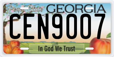 GA license plate CEN9007