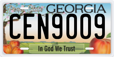 GA license plate CEN9009