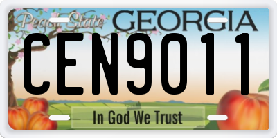 GA license plate CEN9011