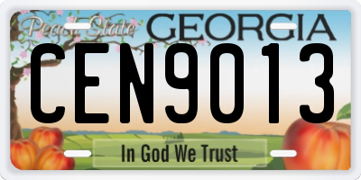 GA license plate CEN9013