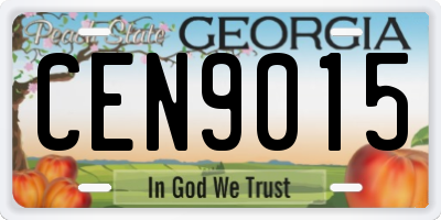 GA license plate CEN9015