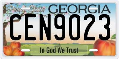 GA license plate CEN9023