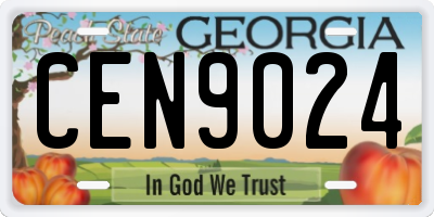 GA license plate CEN9024