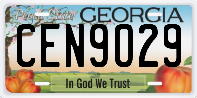 GA license plate CEN9029