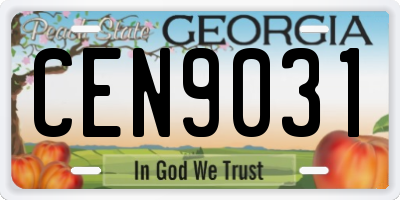 GA license plate CEN9031