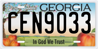 GA license plate CEN9033