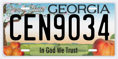 GA license plate CEN9034