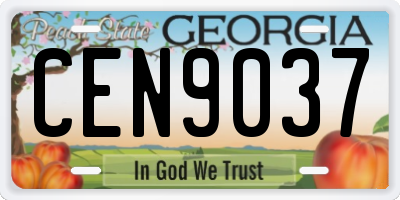 GA license plate CEN9037