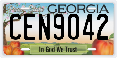 GA license plate CEN9042