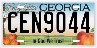 GA license plate CEN9044