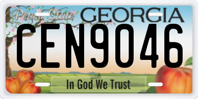 GA license plate CEN9046