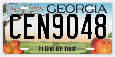 GA license plate CEN9048