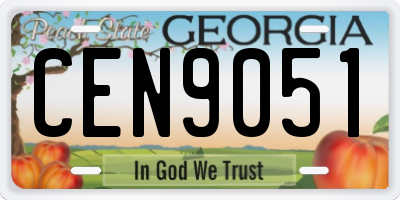 GA license plate CEN9051