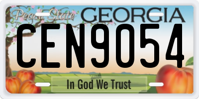 GA license plate CEN9054
