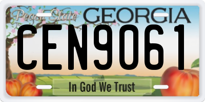 GA license plate CEN9061