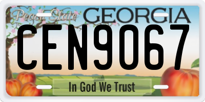 GA license plate CEN9067