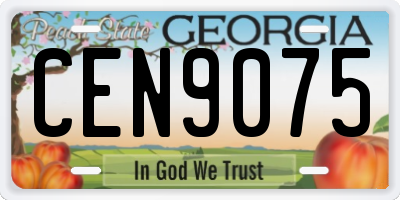 GA license plate CEN9075