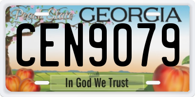 GA license plate CEN9079