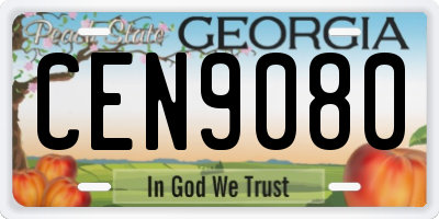 GA license plate CEN9080