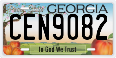 GA license plate CEN9082