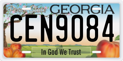 GA license plate CEN9084