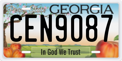 GA license plate CEN9087