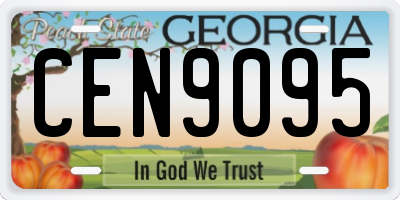 GA license plate CEN9095