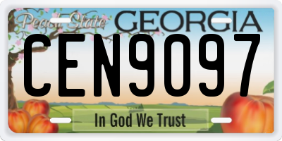 GA license plate CEN9097