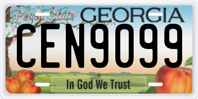 GA license plate CEN9099