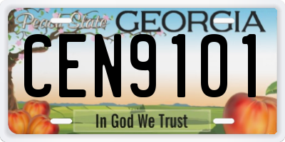 GA license plate CEN9101