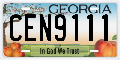 GA license plate CEN9111
