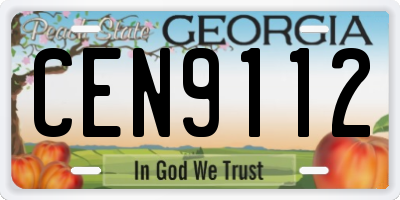 GA license plate CEN9112