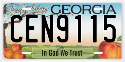 GA license plate CEN9115