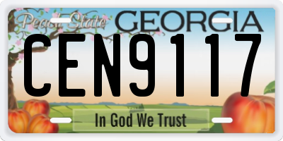 GA license plate CEN9117