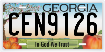 GA license plate CEN9126