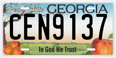 GA license plate CEN9137