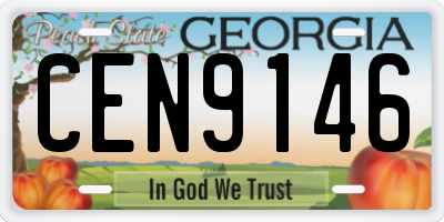 GA license plate CEN9146