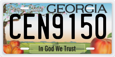 GA license plate CEN9150