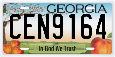 GA license plate CEN9164