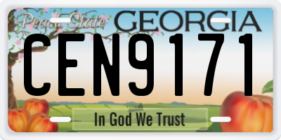 GA license plate CEN9171