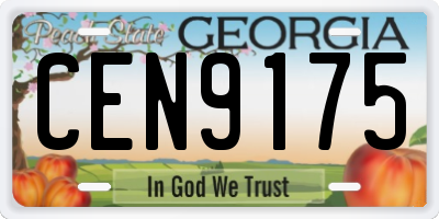 GA license plate CEN9175