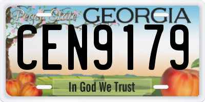 GA license plate CEN9179