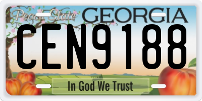GA license plate CEN9188
