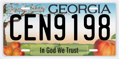 GA license plate CEN9198