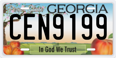 GA license plate CEN9199