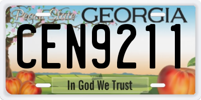 GA license plate CEN9211