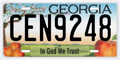 GA license plate CEN9248