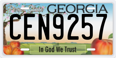 GA license plate CEN9257