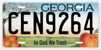 GA license plate CEN9264